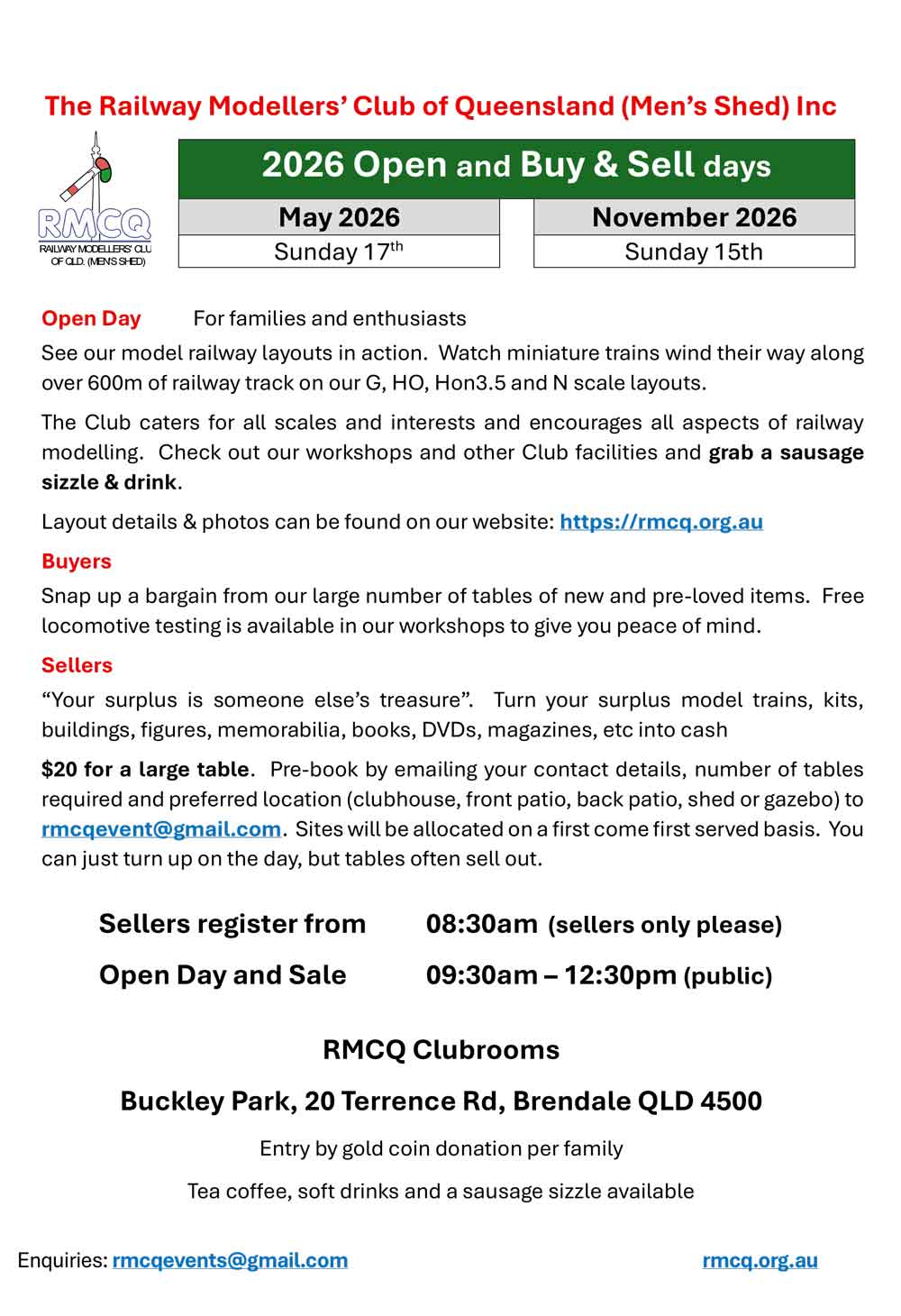 Open Day & Buy and Sell Day 2026 - RMCQ